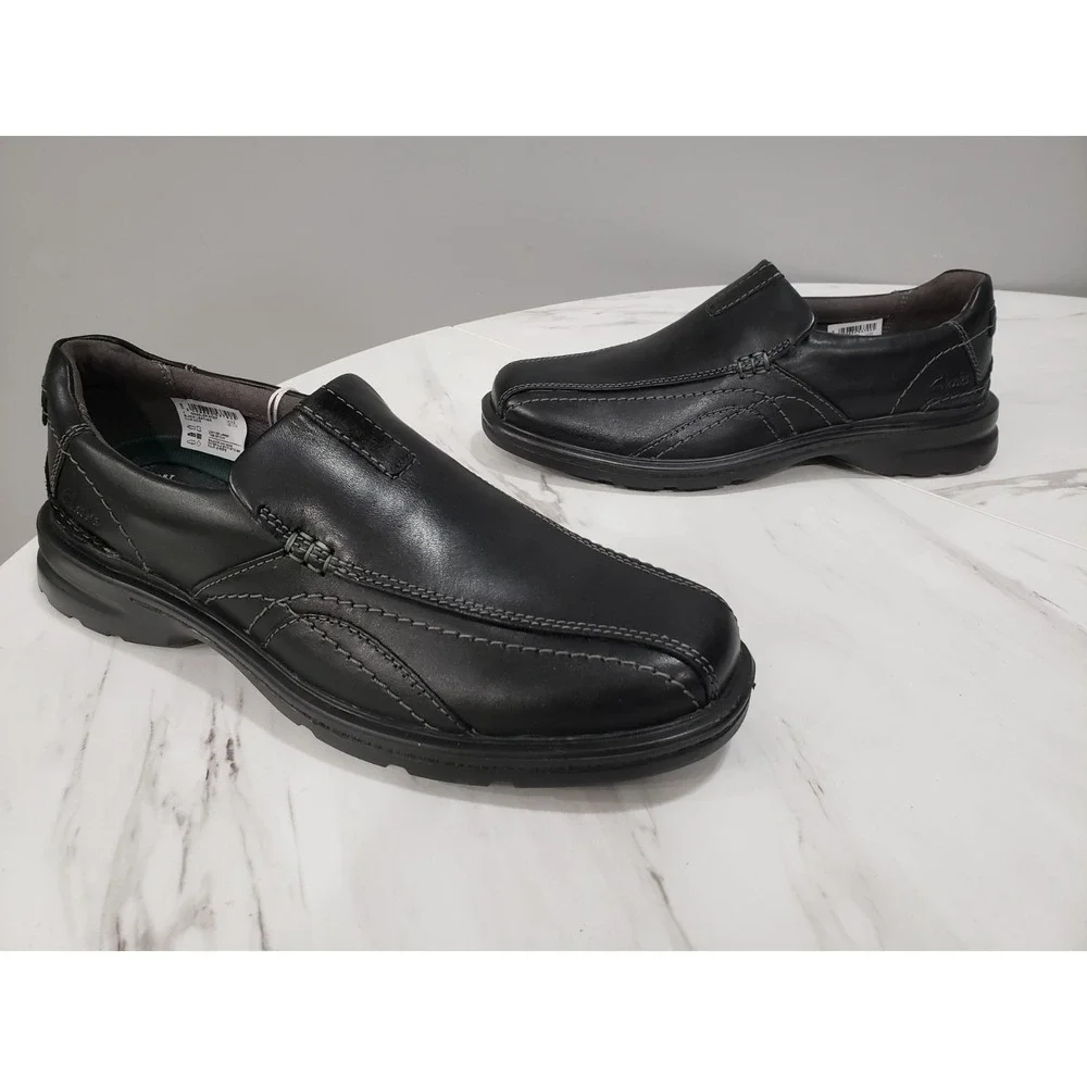 NEW NO BOX SIZE 10 Clarks Gessler Step Brown Slip On‎ Leather Loafer Dress Shoe